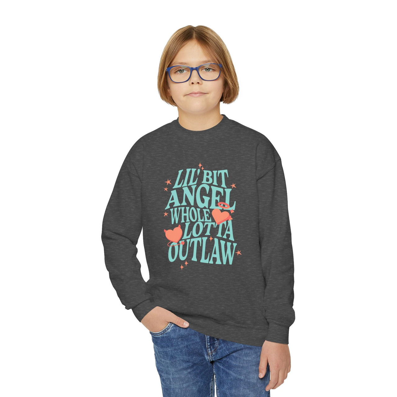 Wallen Angel Outlaw Youth Sweatshirt - Sunlit Funlit Country Music Tees