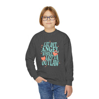 Thumbnail for Wallen Angel Outlaw Youth Sweatshirt - Sunlit Funlit Country Music Tees