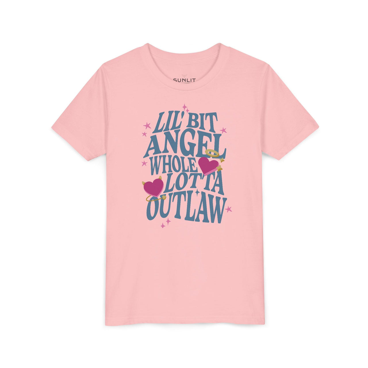 Wallen Angel Outlaw Youth Tee - Sunlit Funlit Country Music Tees