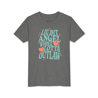 Thumbnail for Wallen Angel Outlaw Youth Tee - Sunlit Funlit Country Music Tees