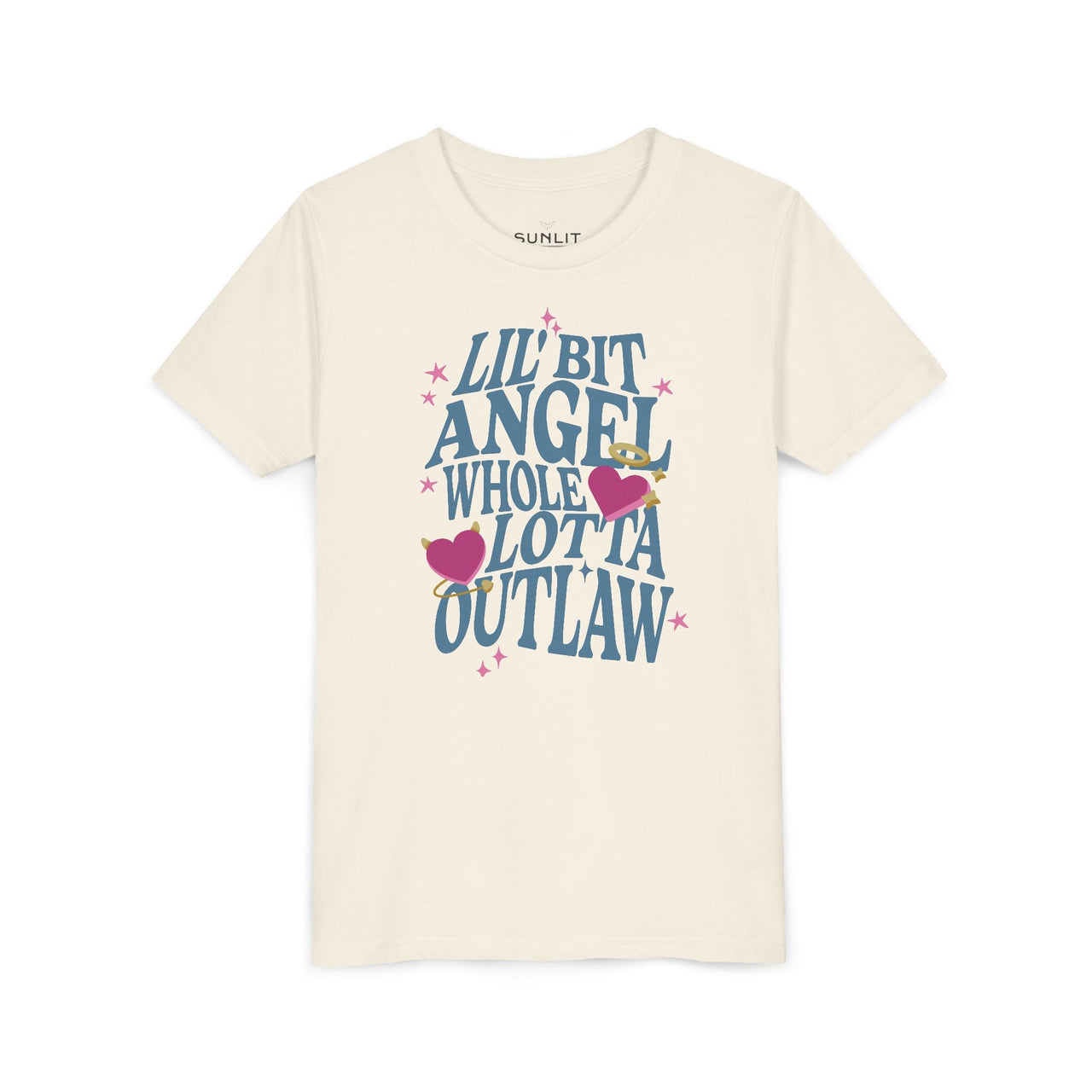 Wallen Angel Outlaw Youth Tee - Sunlit Funlit Country Music Tees