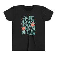 Thumbnail for Wallen Angel Outlaw Youth Tee - Sunlit Funlit Country Music Tees
