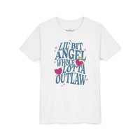 Thumbnail for Wallen Angel Outlaw Youth Tee - Sunlit Funlit Country Music Tees