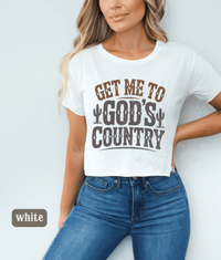 Thumbnail for Wallen Get me To God's Country Festival Crop Top - Sunlit Funlit | Graphic Tees for Country Concert Addicts