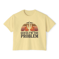 Thumbnail for Wallen Guess I'm The Problem Comfort Colors Boxy Cropped Tee - Sunlit Funlit Country Music Tees