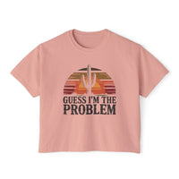 Thumbnail for Wallen Guess I'm The Problem Comfort Colors Boxy Cropped Tee - Sunlit Funlit Country Music Tees