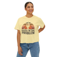 Thumbnail for Wallen Guess I'm The Problem Comfort Colors Boxy Cropped Tee - Sunlit Funlit Country Music Tees