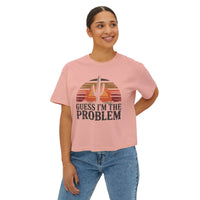 Thumbnail for Wallen Guess I'm The Problem Comfort Colors Boxy Cropped Tee - Sunlit Funlit Country Music Tees