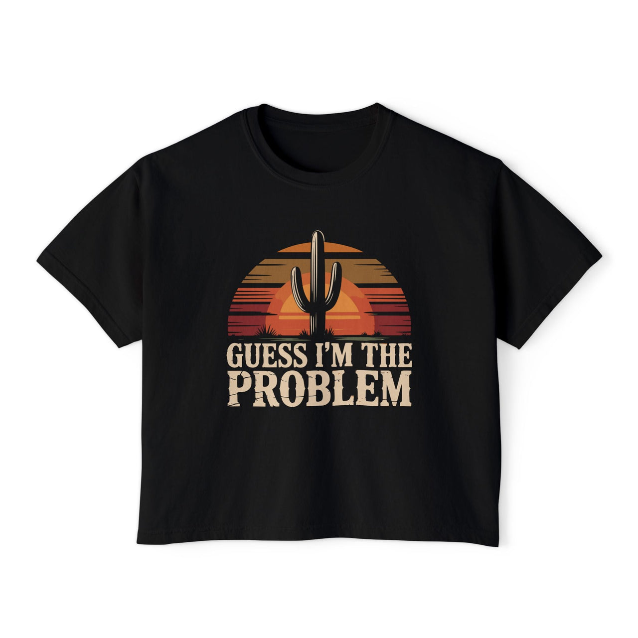 Wallen Guess I'm The Problem Comfort Colors Boxy Cropped Tee - Sunlit Funlit Country Music Tees