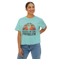 Thumbnail for Wallen Guess I'm The Problem Comfort Colors Boxy Cropped Tee - Sunlit Funlit Country Music Tees