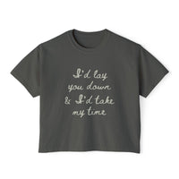 Thumbnail for Wallen If You Were Mine Comfort Colors Boxy Cropped Tee - Sunlit Funlit Country Music Tees