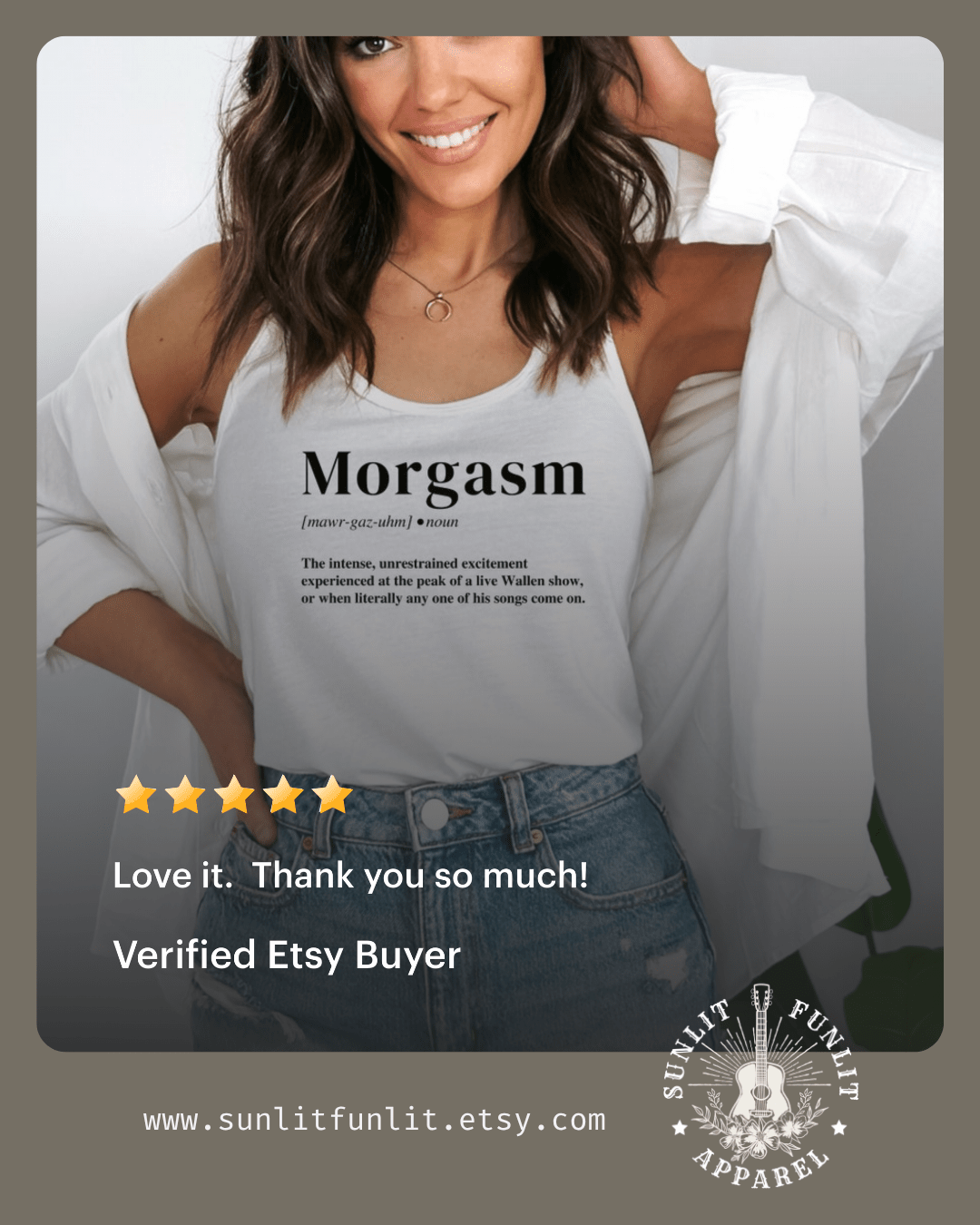 Wallen - Inspired Morgasm Racerback Tank - Sunlit Funlit | Graphic Tees for Country Concert Addicts