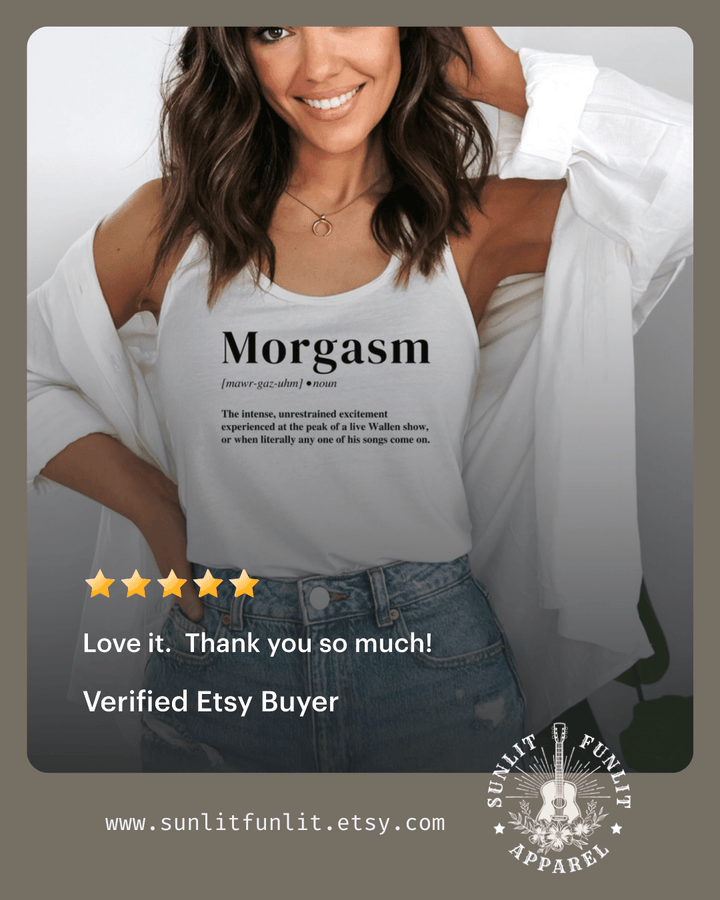 Wallen - Inspired Morgasm Racerback Tank - Sunlit Funlit | Graphic Tees for Country Concert Addicts