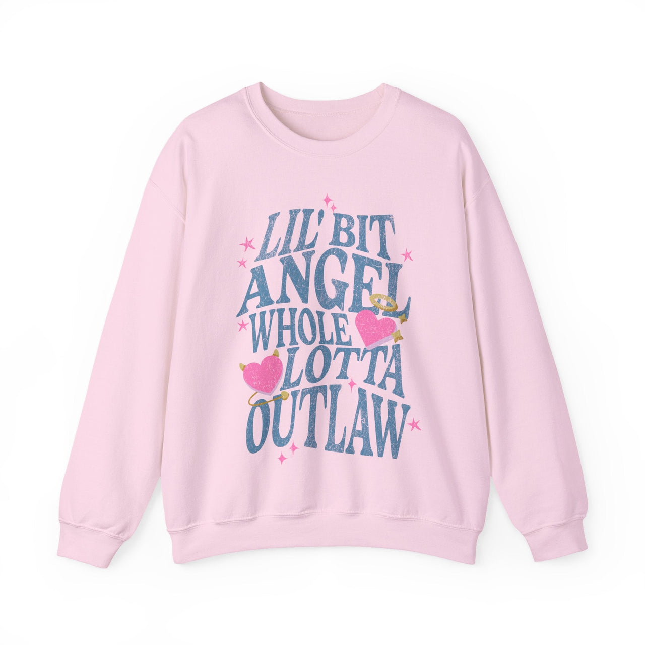 Wallen Lil Bit Angel Whole Lotta Outlaw Sweatshirt - Adult - Sunlit Funlit Country Music Tees