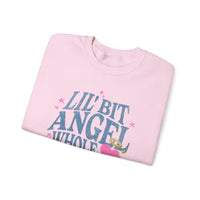 Thumbnail for Wallen Lil Bit Angel Whole Lotta Outlaw Sweatshirt - Adult - Sunlit Funlit Country Music Tees