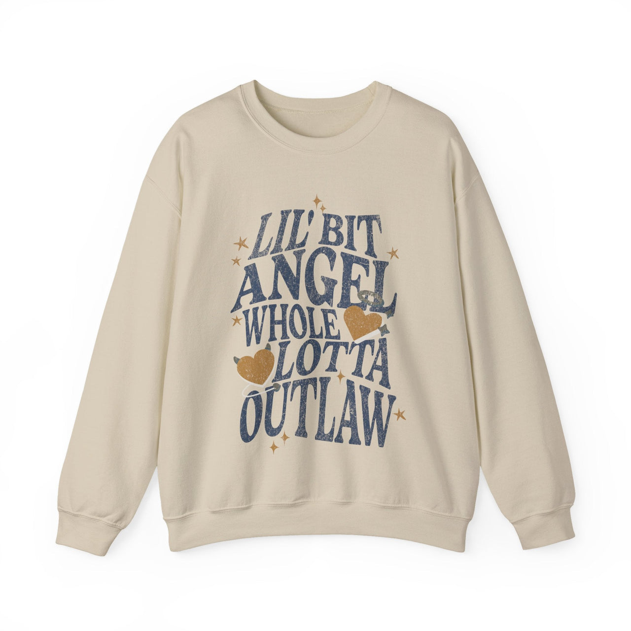 Wallen Lil Bit Angel Whole Lotta Outlaw Sweatshirt - Adult - Sunlit Funlit Country Music Tees