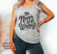 Thumbnail for Wallen Ms Never Do No Wrong Racerback Tank - Sunlit Funlit | Graphic Tees for Country Concert Addicts