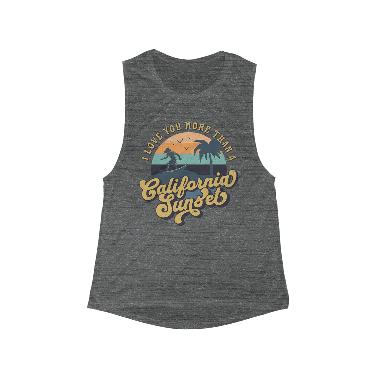 Wallen Retro California Sunset Muscle Tank - Sunlit Funlit Country Music Tees