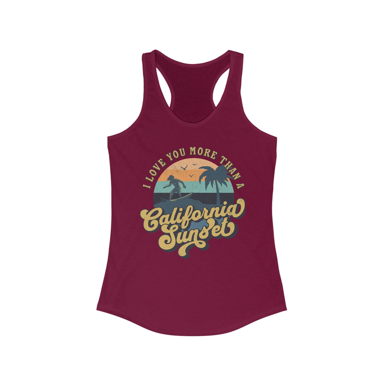 Wallen Retro California Sunset Racerback Tank - Sunlit Funlit Country Music Tees