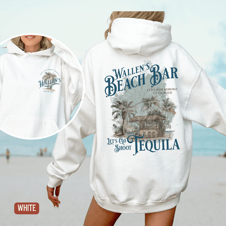 Wallen's Beach Bar Retro Beach Hoodie - Sunlit Funlit | Graphic Tees for Country Concert Addicts