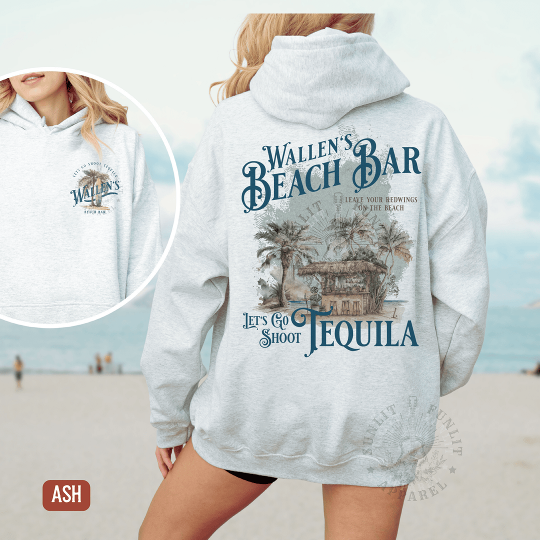 Wallen's Beach Bar Retro Beach Hoodie - Sunlit Funlit | Graphic Tees for Country Concert Addicts