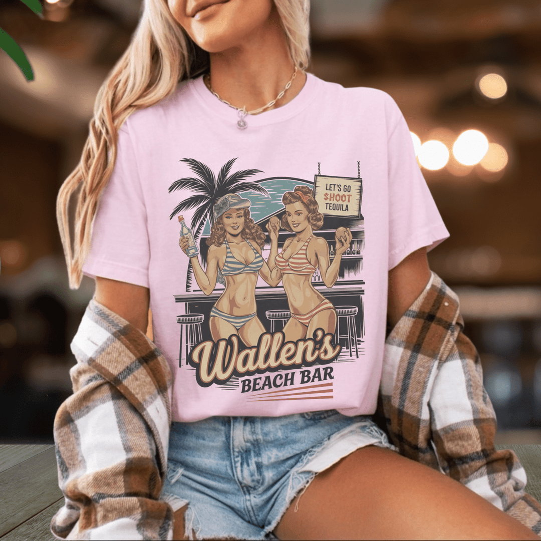 Wallen's Beach Bar Vintage Graphic Tee - Sunlit Funlit | Graphic Tees for Country Concert Addicts