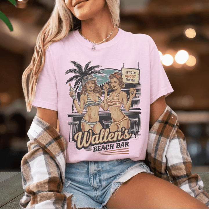Wallen's Beach Bar Vintage Graphic Tee - Sunlit Funlit | Graphic Tees for Country Concert Addicts