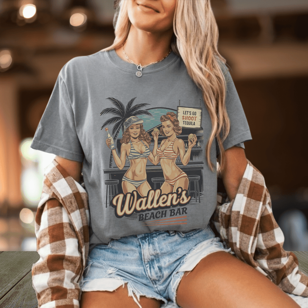 Wallen's Beach Bar Vintage Graphic Tee - Sunlit Funlit | Graphic Tees for Country Concert Addicts
