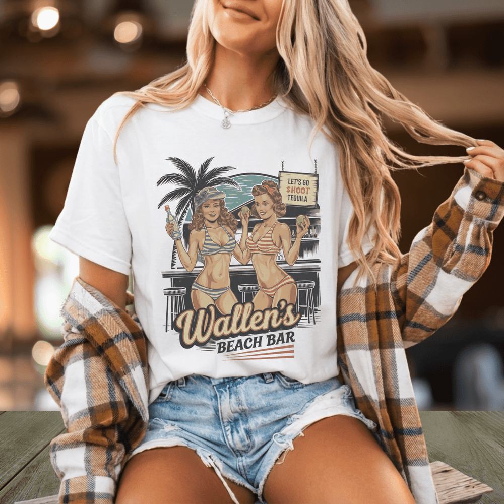 Wallen's Beach Bar Vintage Graphic Tee - Sunlit Funlit | Graphic Tees for Country Concert Addicts