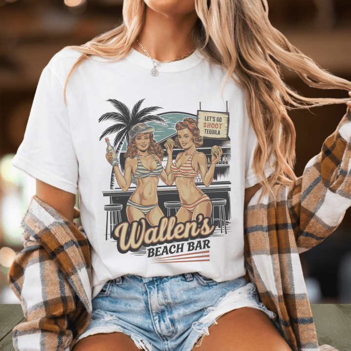 Wallen's Beach Bar Vintage Graphic Tee - Sunlit Funlit | Graphic Tees for Country Concert Addicts