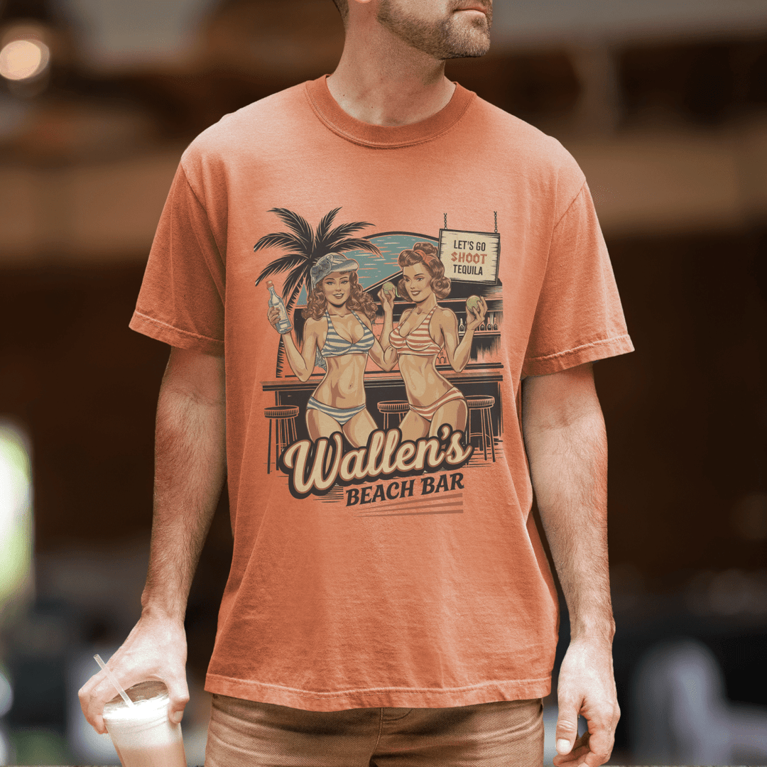 Wallen's Beach Bar Vintage Graphic Tee - Sunlit Funlit | Graphic Tees for Country Concert Addicts