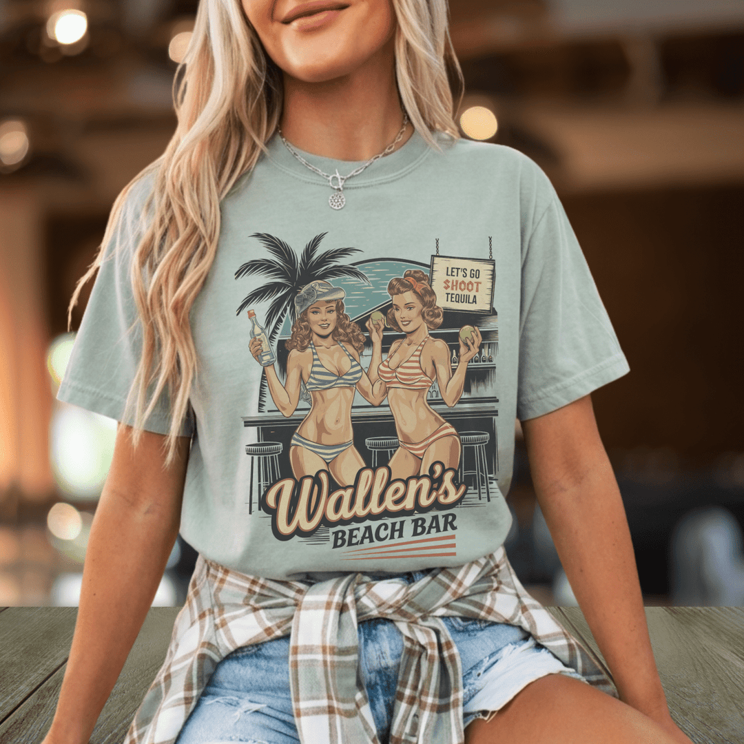 Wallen's Beach Bar Vintage Graphic Tee - Sunlit Funlit | Graphic Tees for Country Concert Addicts
