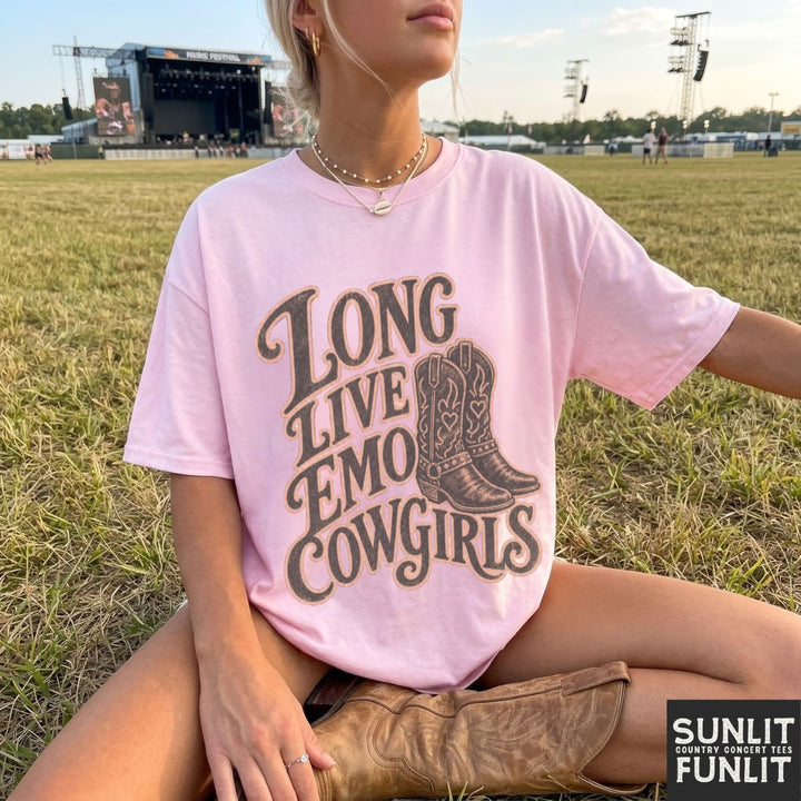 Western Emo Cowgirl Boots Tee