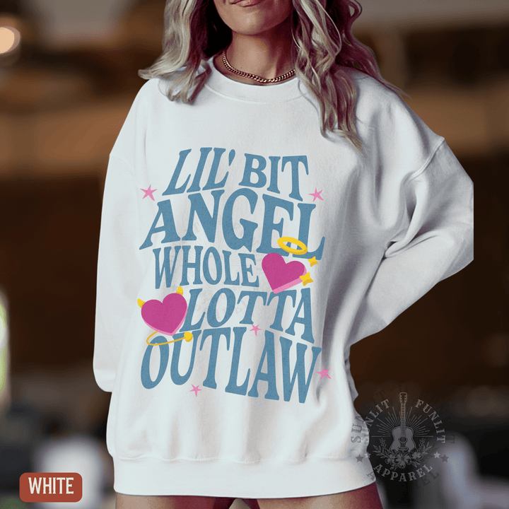 Whole Lotta Outlaw Country Concert Sweatshirt - Sunlit Funlit | Graphic Tees for Country Concert Addicts
