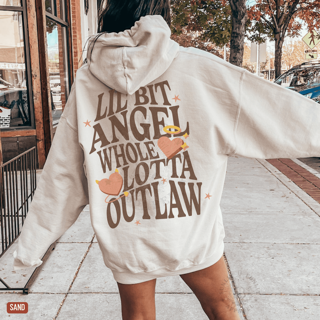 Whole Lotta Outlaw Country Fan Hoodie - Sunlit Funlit | Graphic Tees for Country Concert Addicts
