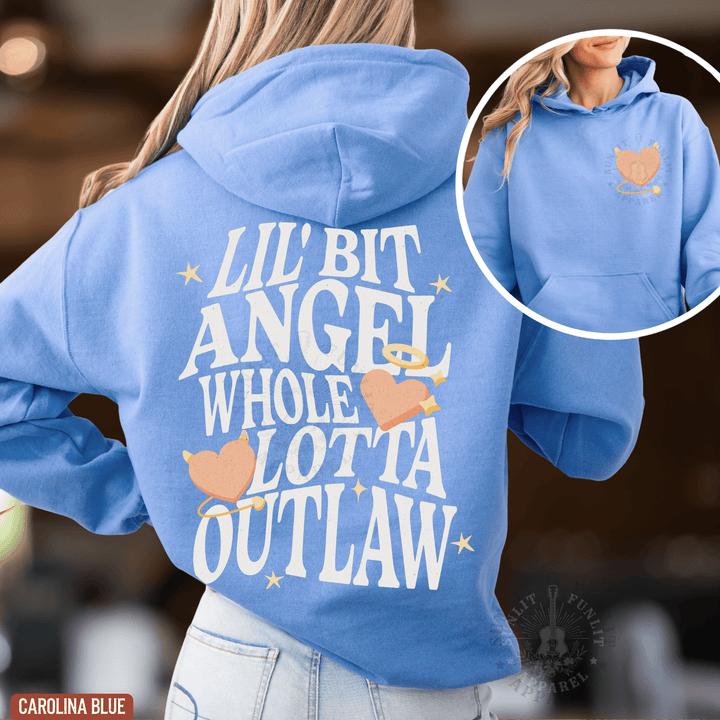 Whole Lotta Outlaw Country Fan Hoodie - Sunlit Funlit | Graphic Tees for Country Concert Addicts