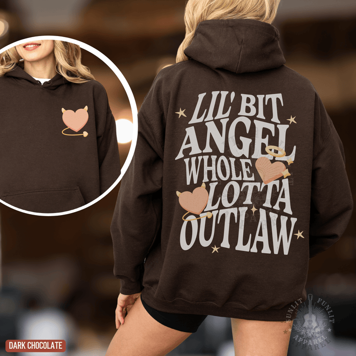 Whole Lotta Outlaw Country Fan Hoodie - Sunlit Funlit | Graphic Tees for Country Concert Addicts