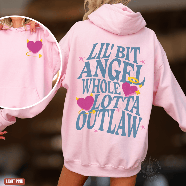 Whole Lotta Outlaw Country Fan Hoodie - Sunlit Funlit | Graphic Tees for Country Concert Addicts