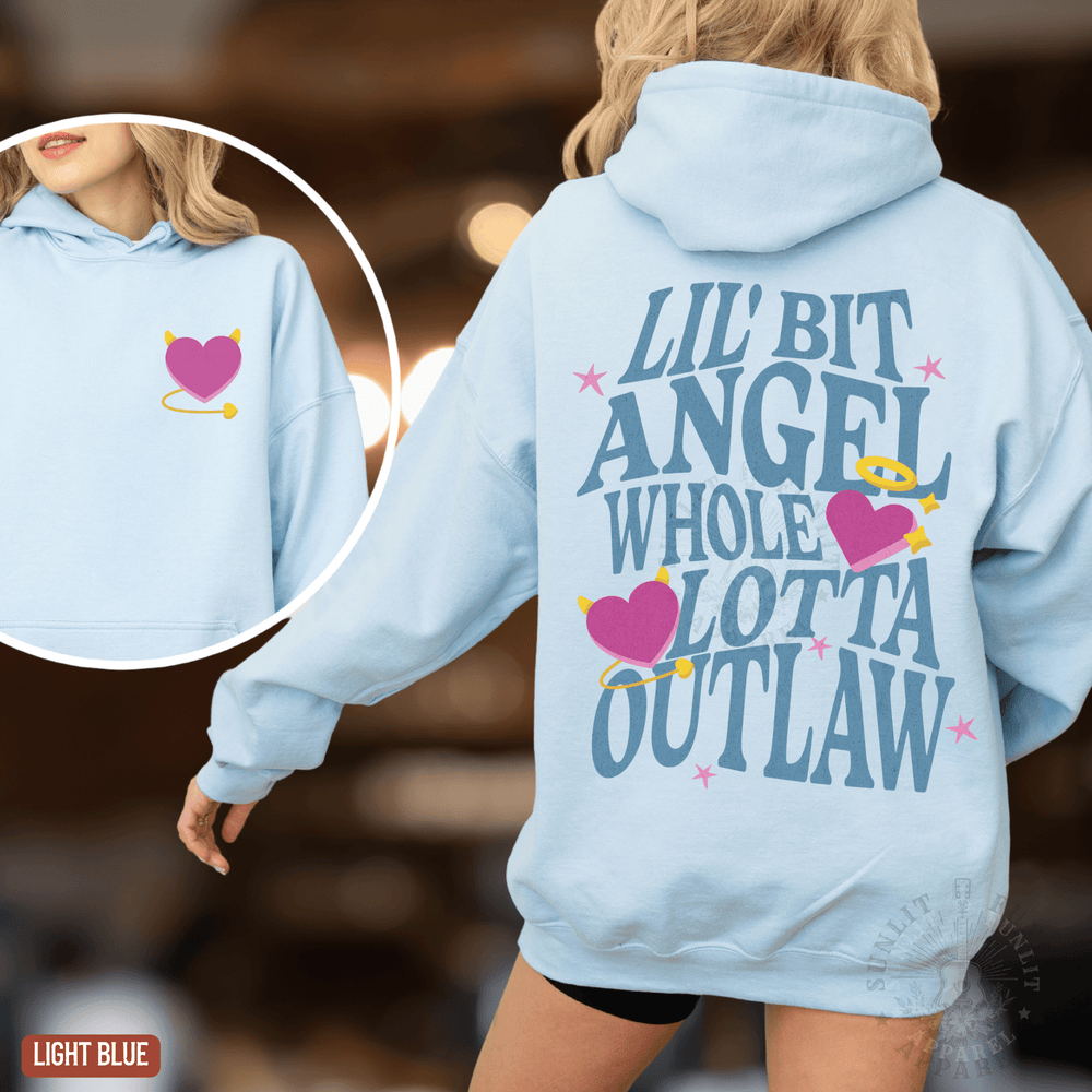 Whole Lotta Outlaw Country Fan Hoodie - Sunlit Funlit | Graphic Tees for Country Concert Addicts