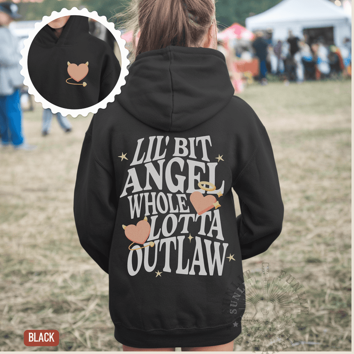 Whole Lotta Outlaw Country Fan Youth Hoodie - Sunlit Funlit | Graphic Tees for Country Concert Addicts