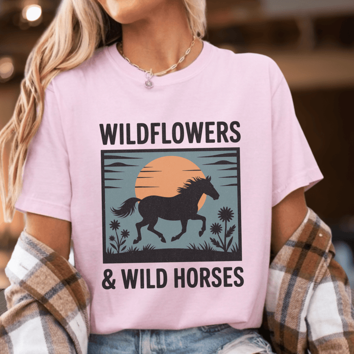 Wildflowers & Wild Horses Country Fan Shirt - Sunlit Funlit | Graphic Tees for Country Concert Addicts