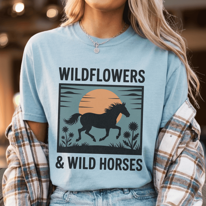 Wildflowers & Wild Horses Country Fan Shirt - Sunlit Funlit | Graphic Tees for Country Concert Addicts