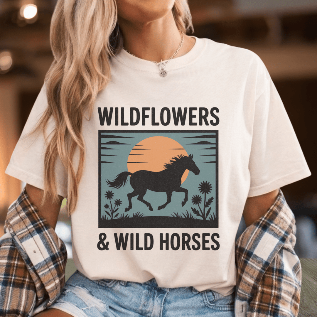 Wildflowers & Wild Horses Country Fan Shirt - Sunlit Funlit | Graphic Tees for Country Concert Addicts