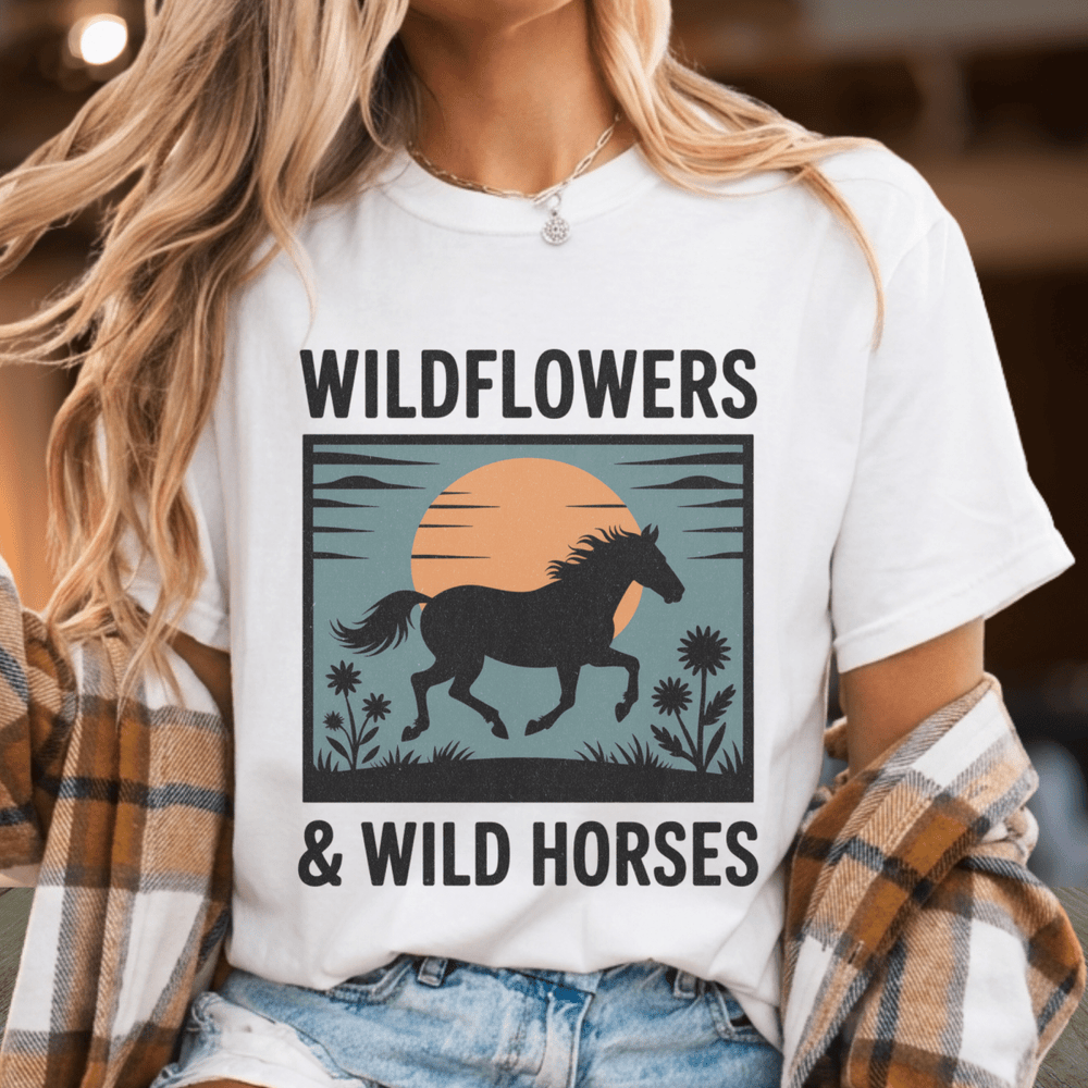 Wildflowers & Wild Horses Country Fan Shirt - Sunlit Funlit | Graphic Tees for Country Concert Addicts