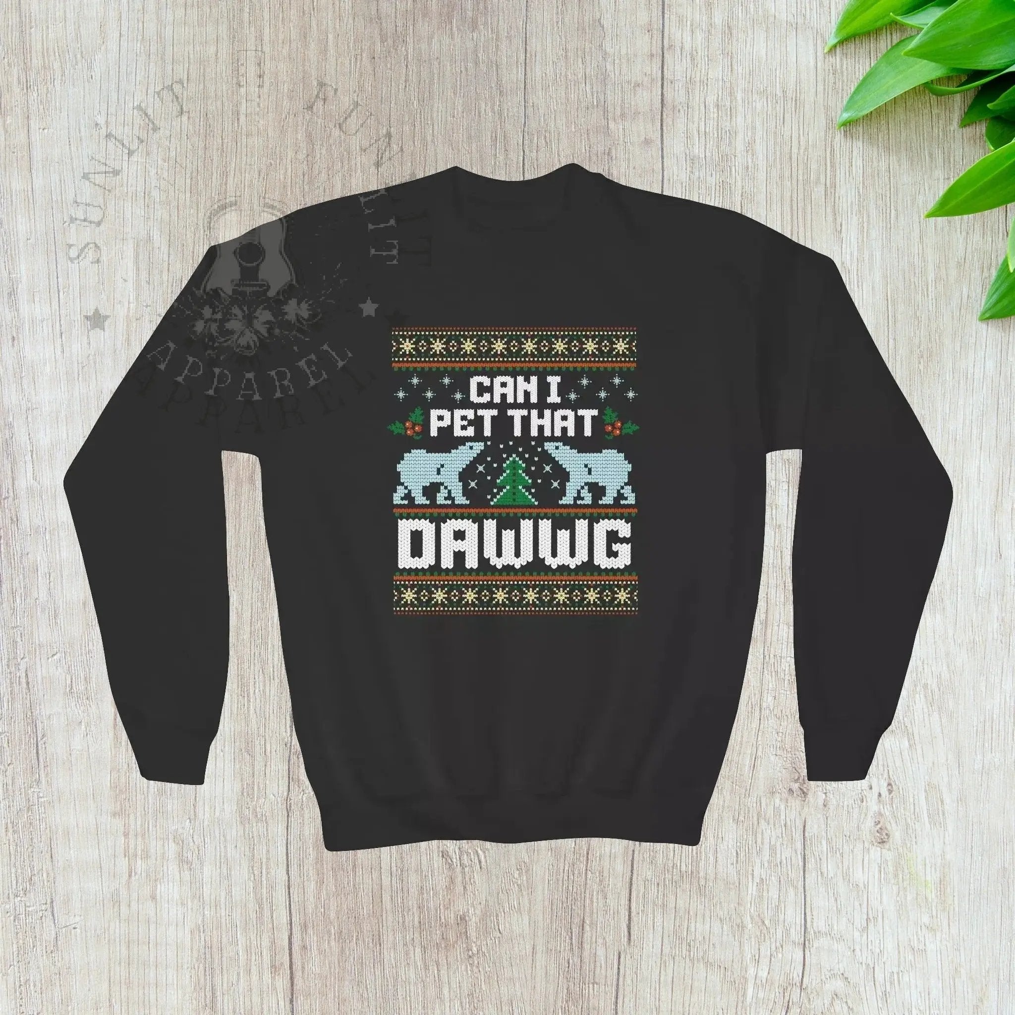 Youth Can I Pet That Dawg Christmas Sweater - Sunlit Funlit | Graphic Tees for Country Concert Addicts