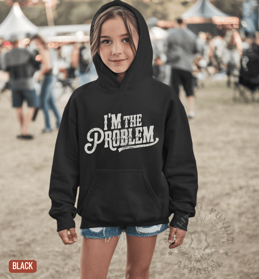 Youth I'm The Problem Country Fan Hoodie - Sunlit Funlit | Graphic Tees for Country Concert Addicts