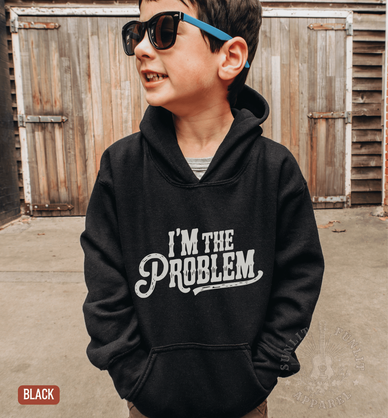 Youth I'm The Problem Country Fan Hoodie - Sunlit Funlit | Graphic Tees for Country Concert Addicts
