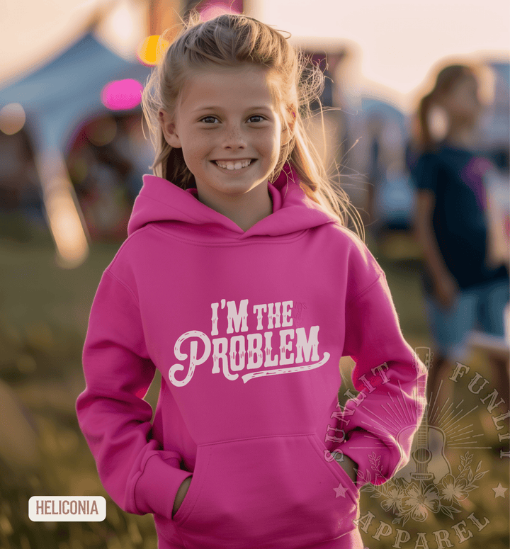 Youth I'm The Problem Country Fan Hoodie - Sunlit Funlit | Graphic Tees for Country Concert Addicts
