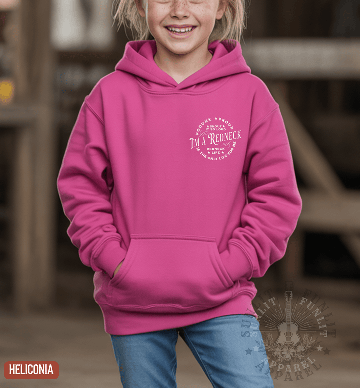 Youth Redneck Life Hardy Concert Hoodie - Sunlit Funlit | Graphic Tees for Country Concert Addicts