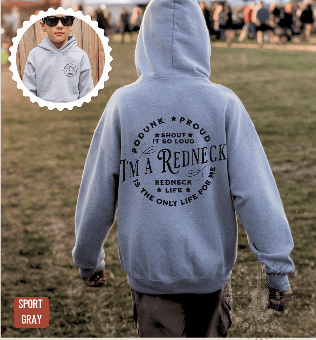 Youth Redneck Life Hardy Concert Hoodie - Sunlit Funlit | Graphic Tees for Country Concert Addicts